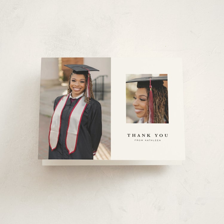 "Go Far" - Graduation Thank You Cards in Salt by Joyce Pinheiro - Front
