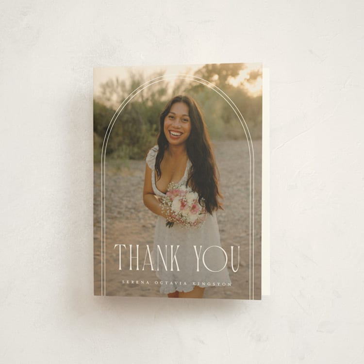 "Brilliant Day" - Graduation Thank You Cards in Cotton by Carmia C. - Front