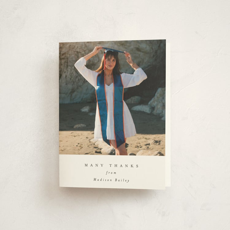 "Graduate Gallery" - Graduation Thank You Cards in Snow by Emily Sabol Goss - Front