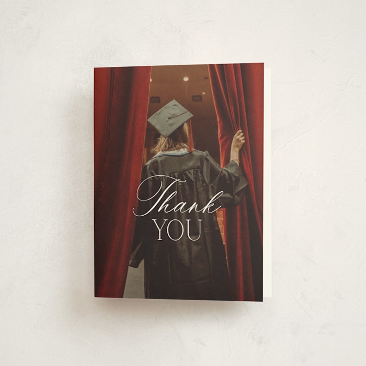 "Classic Allure" - Graduation Thank You Cards in Cotton by Oscar and Emma - Karly Depew - Front