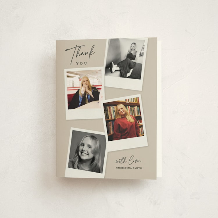 "Instant Elegance" - Graduation Thank You Cards in Dune by Kerry Doyle - Front