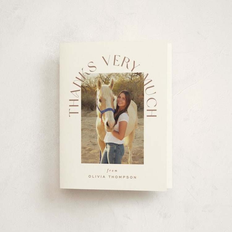 "Arched Name" - Graduation Thank You Cards in Opal by Ana Sharpe - Front