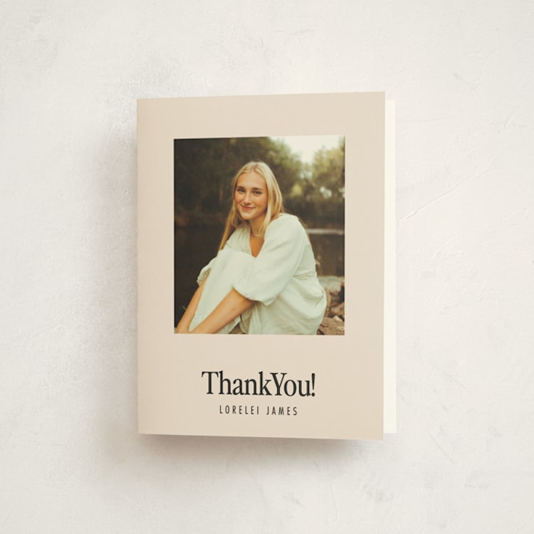 "Persistence" - Graduation Thank You Cards in Cream by Nazia Hyder - Front