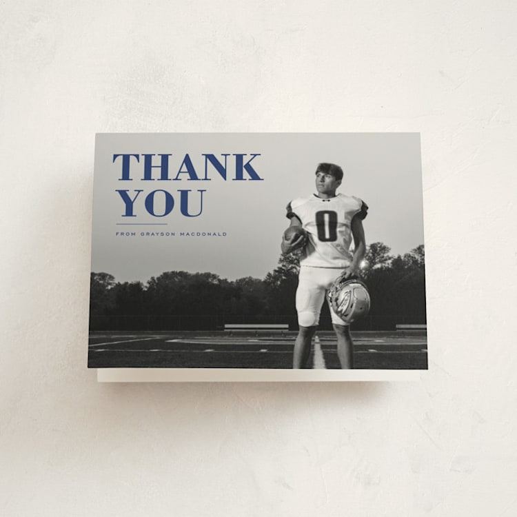 "Bold Headline" - Graduation Thank You Cards in Midnight by Emily Sabol Goss - Front