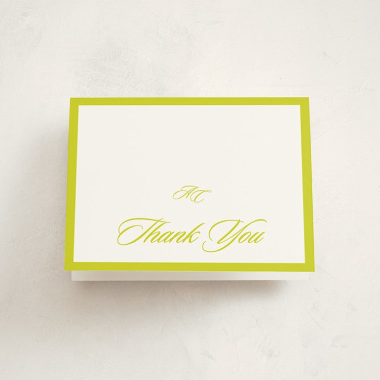 "Classic Pop" - Graduation Thank You Cards in Citron by Cleghorn Creative - Front