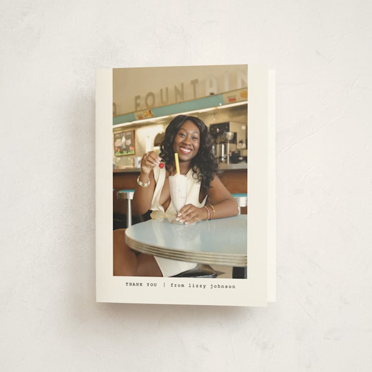 "Subtle" - Graduation Thank You Cards in Silk by Adelyn T. - Front