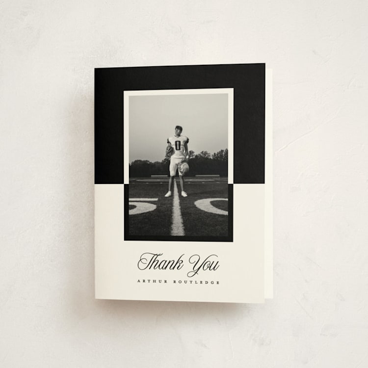 "Silo" - Graduation Thank You Cards in Nero by Pati Cascino - Front