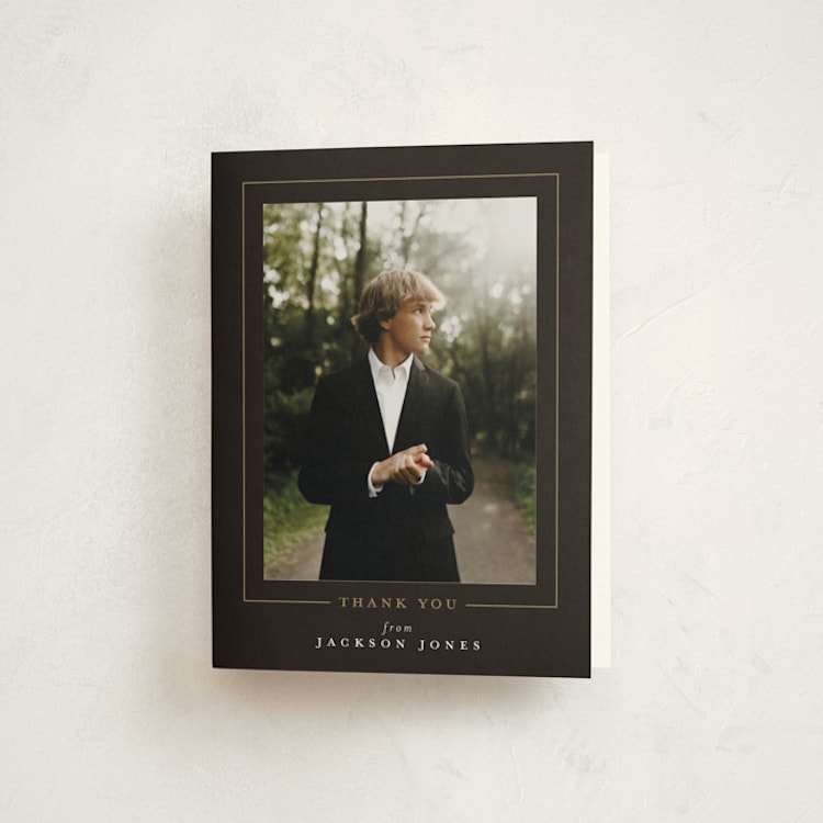 "Straight Arrow" - Graduation Thank You Cards in Truffle by Joanna Griffin - Front