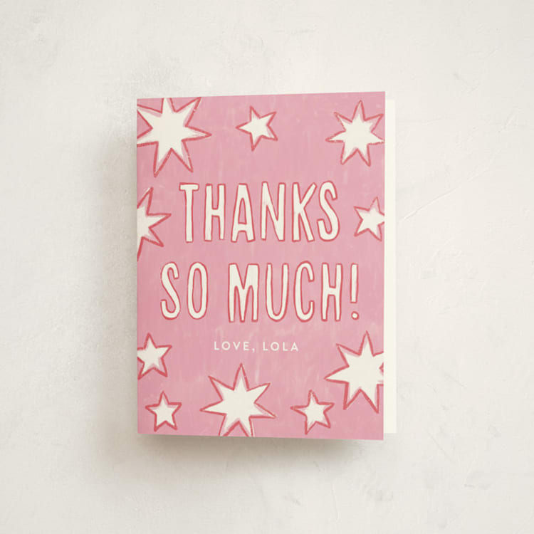 "Starry Celebration" - Graduation Thank You Cards in Cotton Candy by Kercia Jane - Front