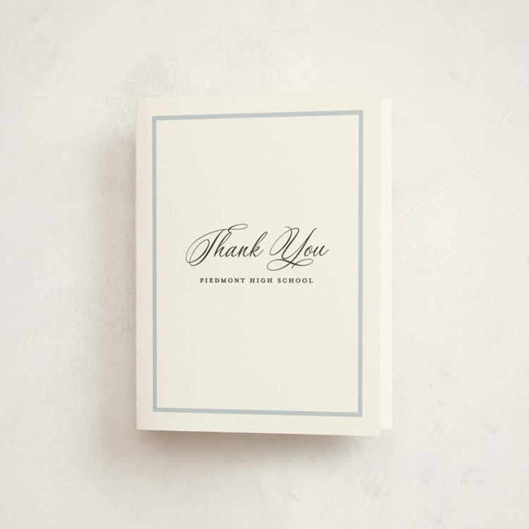 "Dotted Classic" - Graduation Thank You Cards in Hydrangea by Carolyn MacLaren - Front