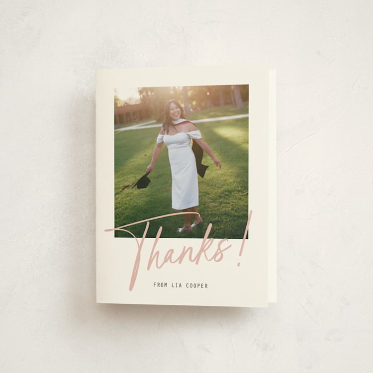 "Signature Snapshot" - Graduation Thank You Cards in Lipstick by Erin German - Front