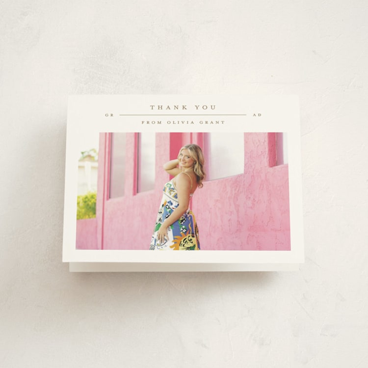 "Compass" - Graduation Thank You Cards in Sparrow by Alexandra Cohn - Front