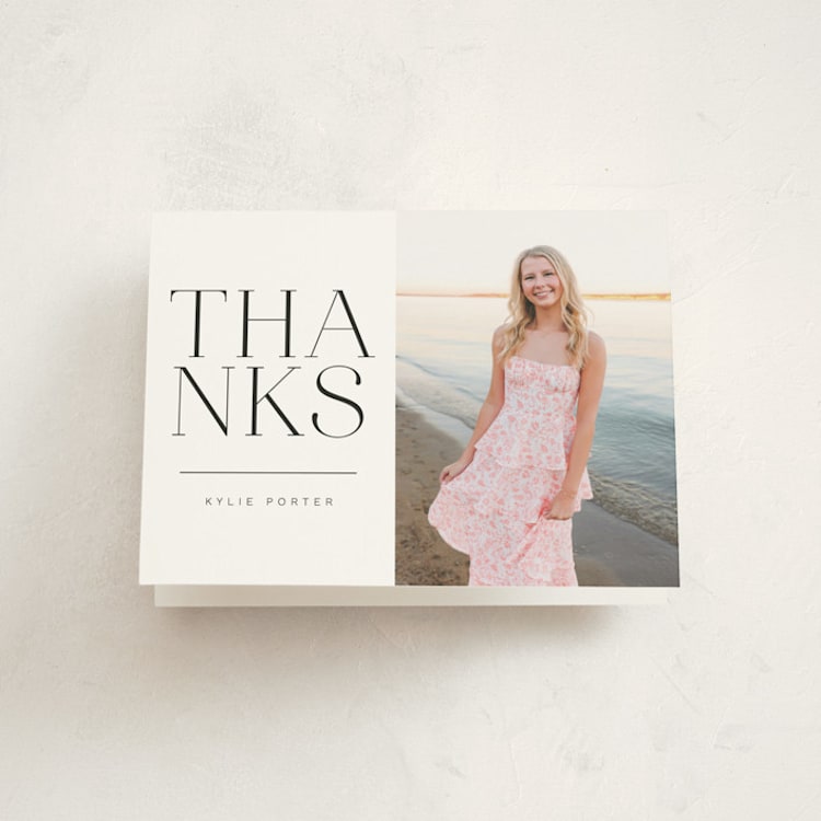 "Trim Edges" - Graduation Thank You Cards in Pearl by David Michuki - Front