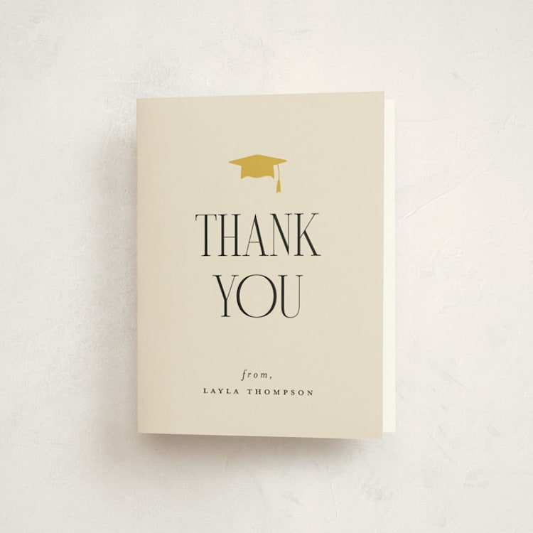 "Earned It" - Graduation Thank You Cards in Marigold by Louise Kay - Front