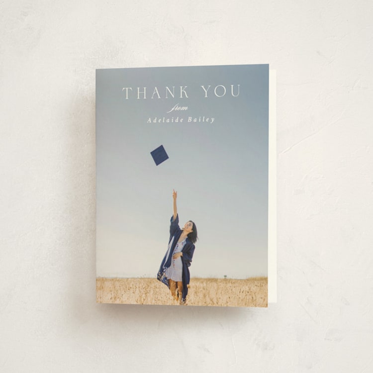 "Graceful" - Graduation Thank You Cards in Cotton by Emily Sabol Goss - Front