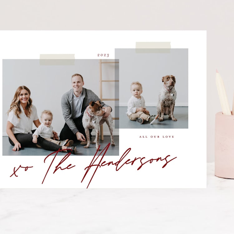 "Snapshots" - Valentine's Day Cards in Merlot by That Girl Press - Front