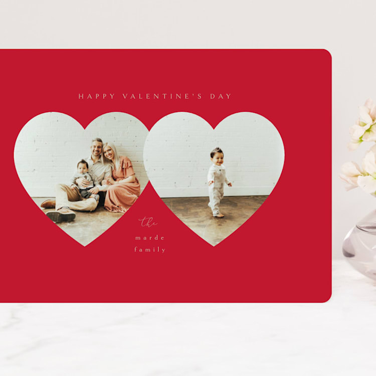 "Heart Frames" - Valentine's Day Cards in Cherry by Kanika Mathur - Front