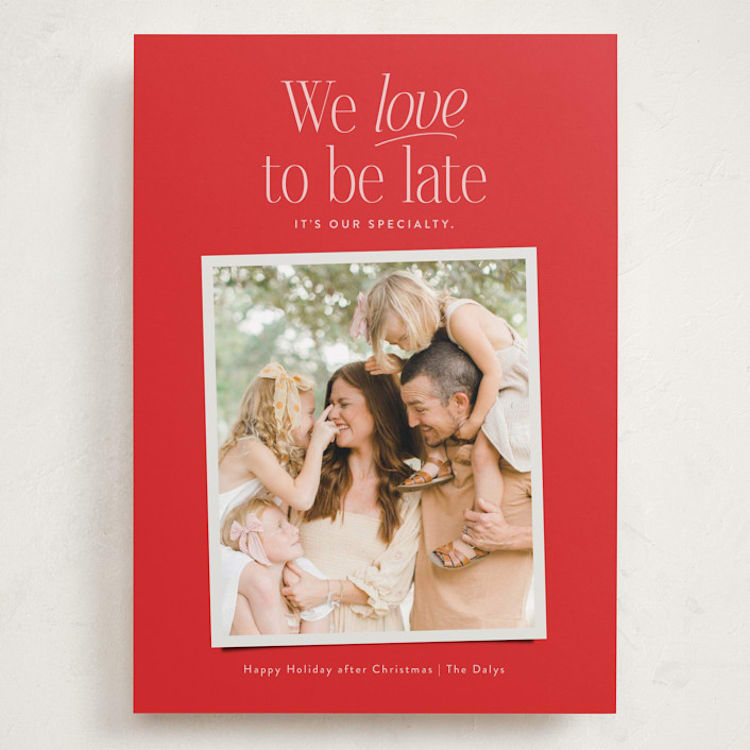 "Love to be Late" - Valentine's Day Cards in Apple by Jackie Crawford - Front