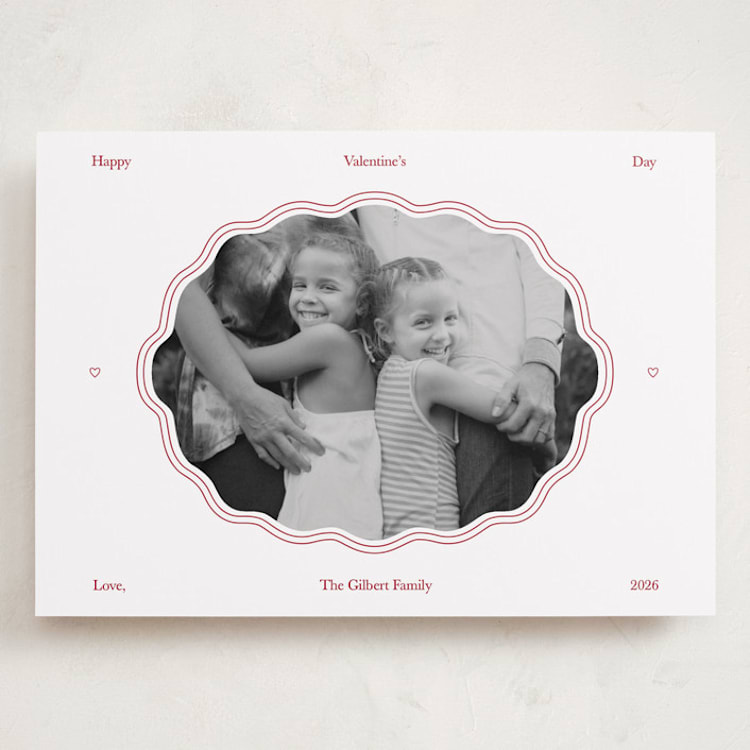 "Modern Squiggle Frame" - Valentine's Day Cards in Snow by Danielle Nakashima - Front