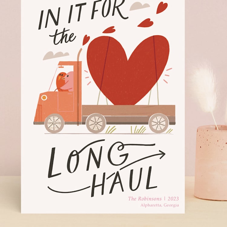 "The Long Haul" - Valentine's Day Cards in Rose by Morgan Ramberg - Front