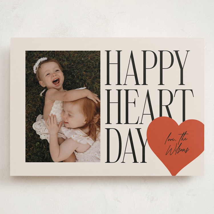 "Mod Heart" - Valentine's Day Cards in Cherry by Ekko Studio - Front