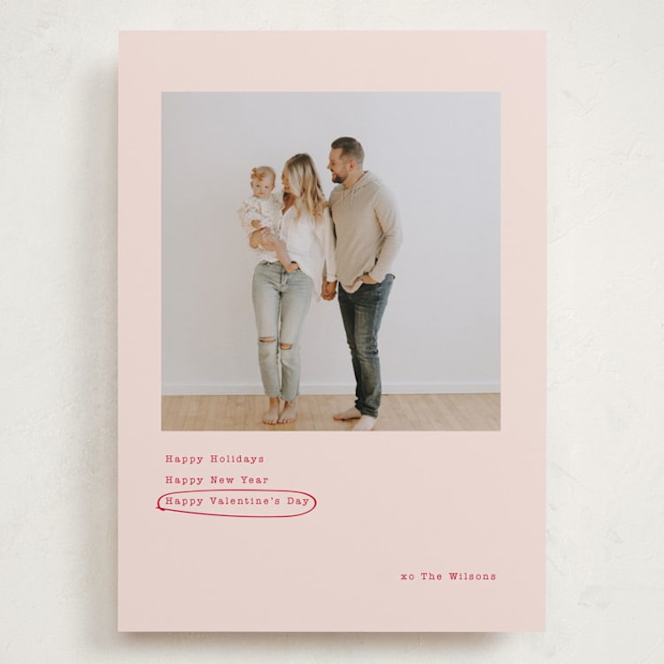 "Always Happy" - Valentine's Day Cards in Blush by Baumbirdy - Front