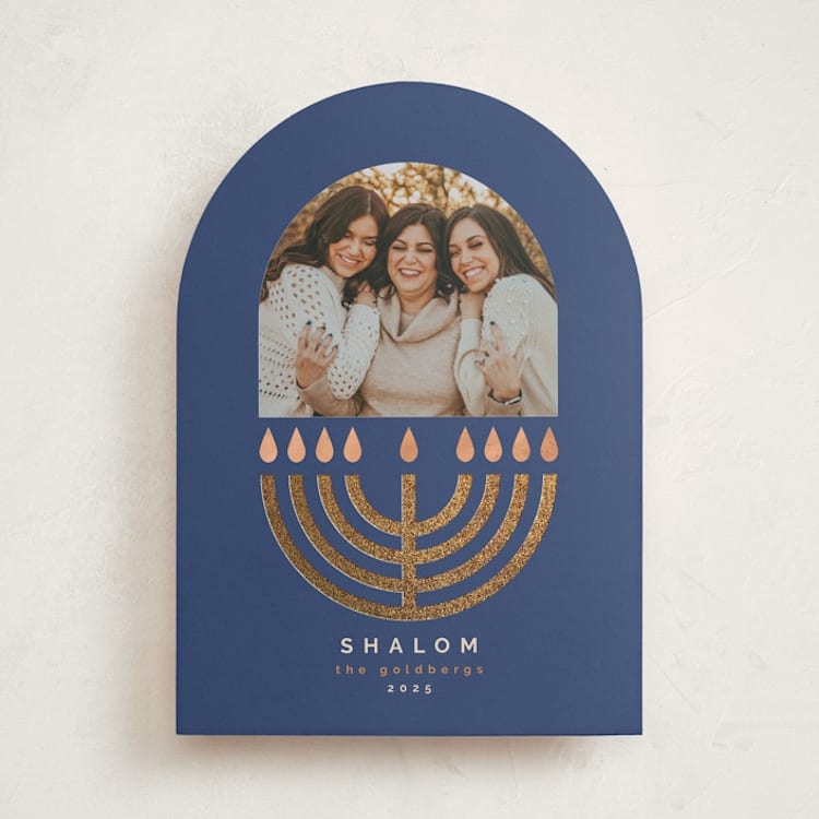 "Candles arch" - Hanukkah Cards in Aqua by FRANI - Front