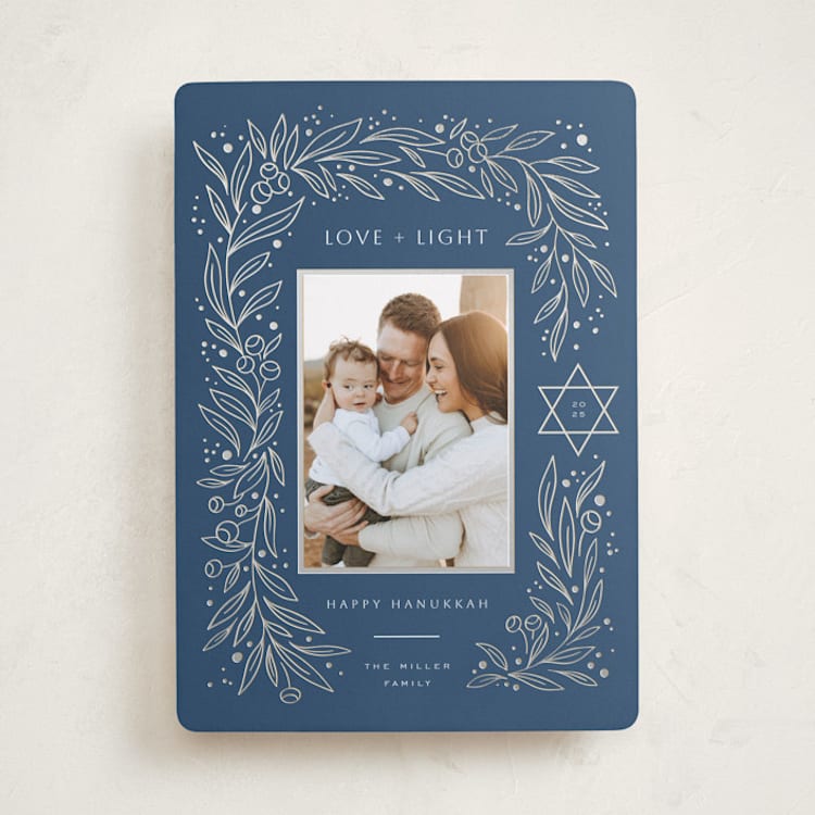 "Star & plants" - Hanukkah Cards in Midnight by Yuliya Evseeva - Front