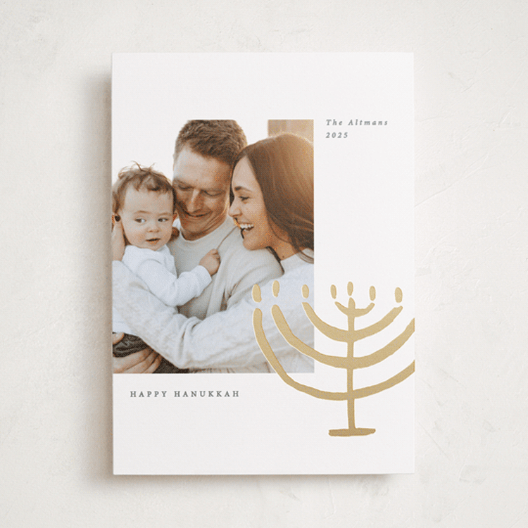 "golden menorah" - Hanukkah Cards in Gilded by Sumak Studio - Front