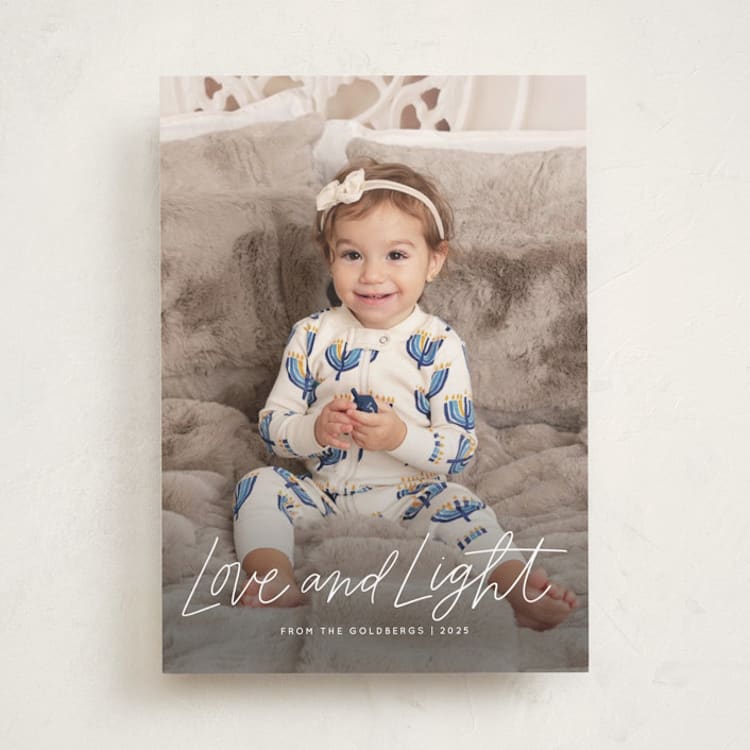 "Scripty Merry Christmas" - Hanukkah Cards in Ivory by Kristen Magee - Front