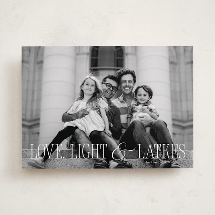 "love, light, latkes" - Hanukkah Cards in Starlight by Benita Crandall - Front