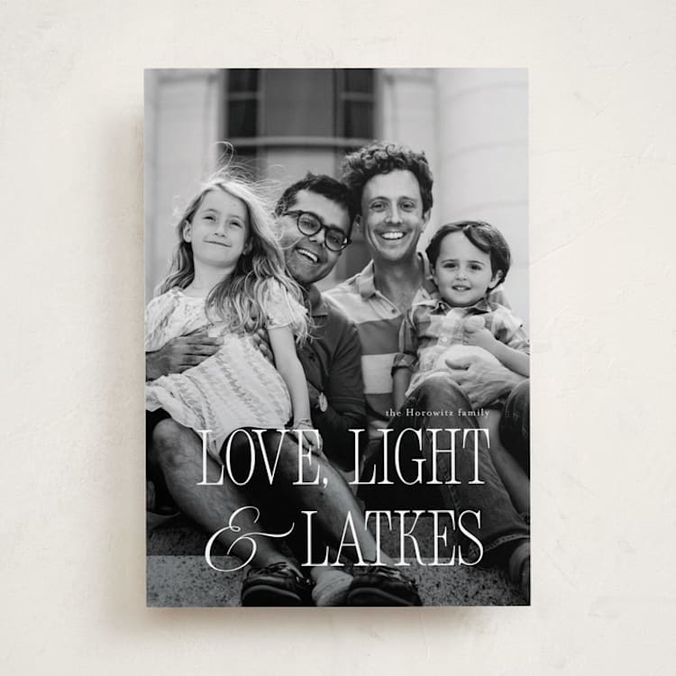 "love, light, latkes" - Hanukkah Cards in Starlight by Benita Crandall - Front