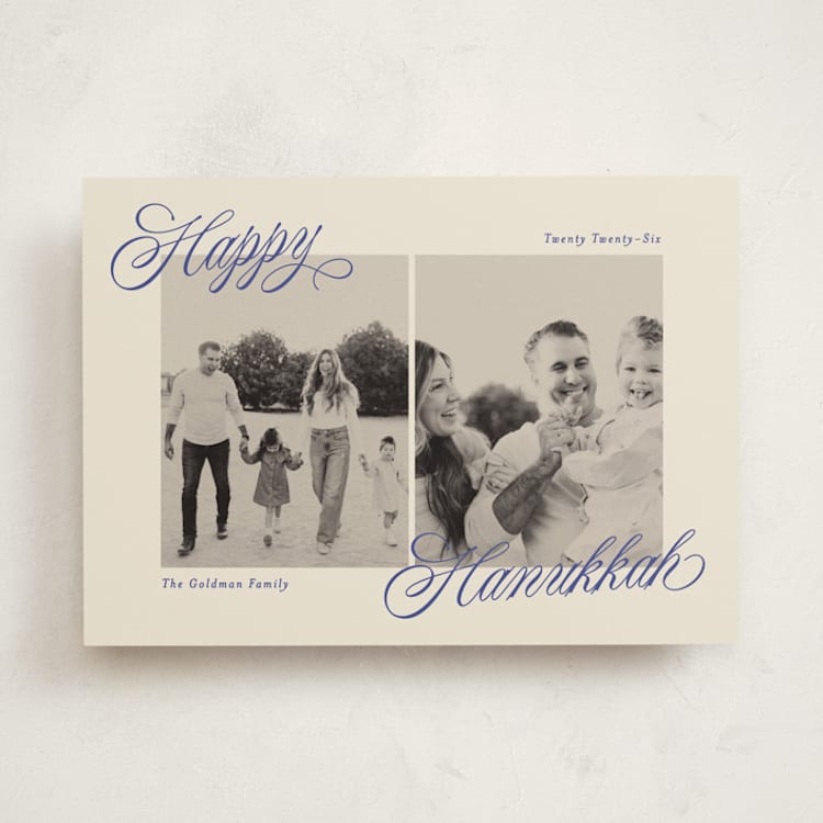 "hanukkah duo" - Hanukkah Cards in Cobalt by Ellen Schlegelmilch - Front