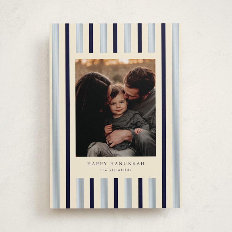 "pinstripe" - Hanukkah Cards in Buttercream by Baumbirdy - Front