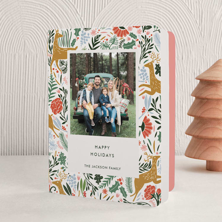"Holiday Forest Photo" - Holiday Booklette Cards in Jour by Menci Zaga - Front