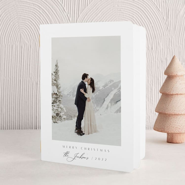 "Merry & Minimalist" - Holiday Booklette Cards in Snowfall by Nicole Walsh - Front