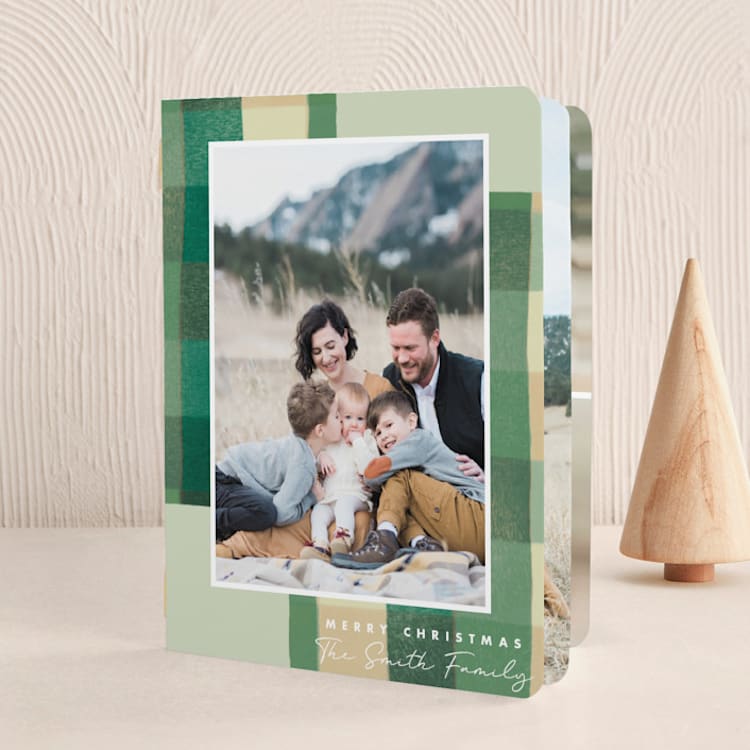 "Warm Flannel" - Holiday Booklette Cards in Spruce by Keen Peachy - Front