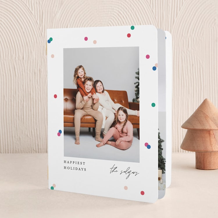 "Confetti" - Holiday Booklette Cards in Fruitcake by Pixel and Hank - Front
