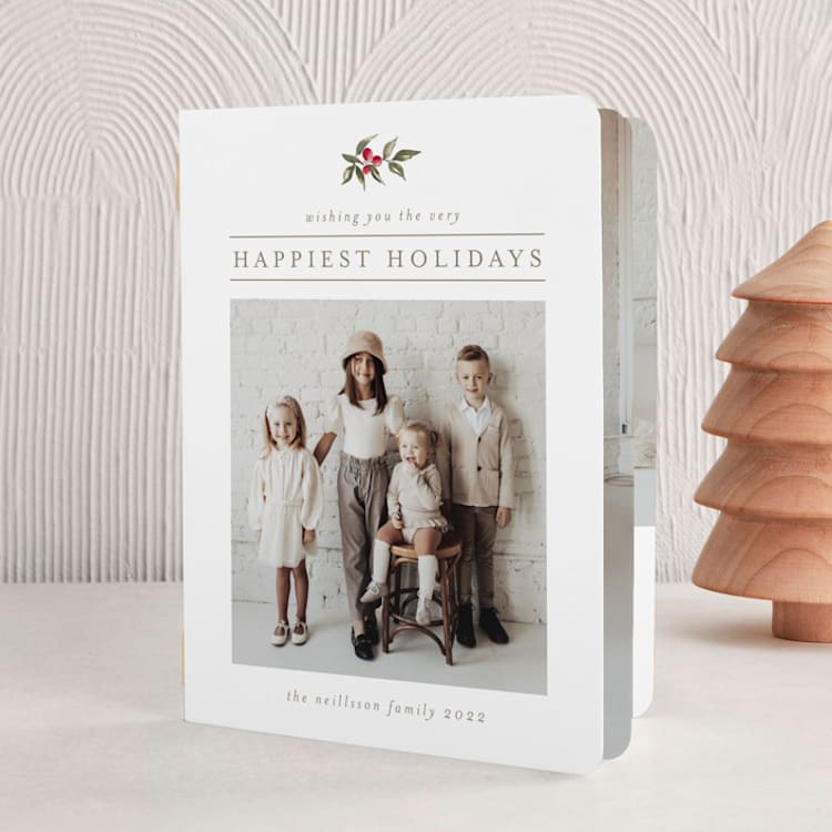 "A Holiday Portrait" - Holiday Booklette Cards in Cherry by Chris Griffith - Front