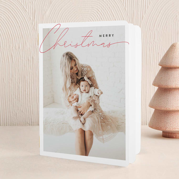 "white frame" - Holiday Booklette Cards in Candy Cane by Cass Loh - Front