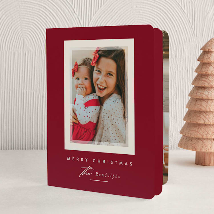 "Prism" - Holiday Booklette Cards in Cranberry by Jessica Williams - Front