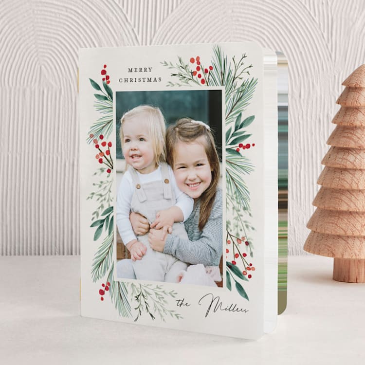 "Cedar Lane" - Holiday Booklette Cards in Dove by Amy Kross - Front