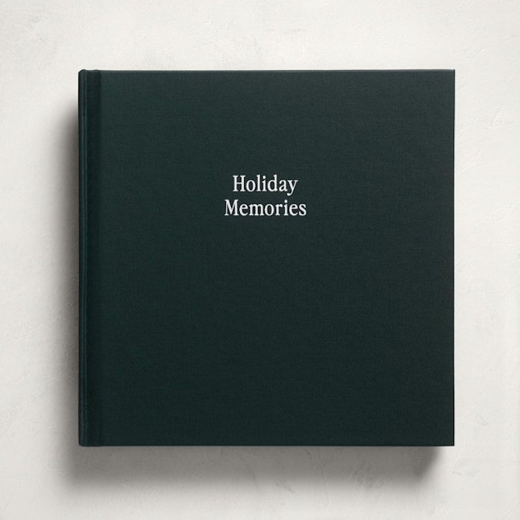 "Best Memories" - Holiday Card Memory Books in Pine by Minted - Front Cover