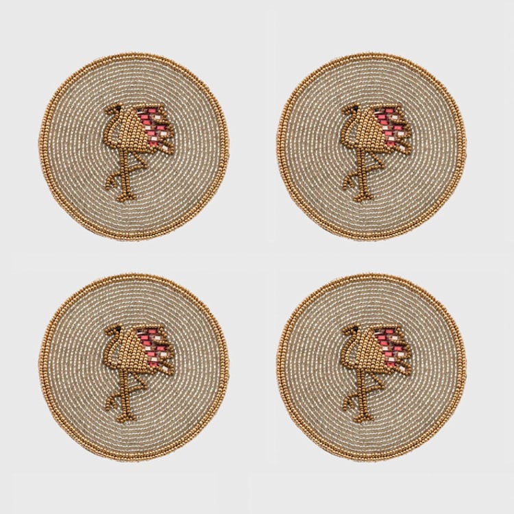 "Flamingo coasters" - Coasters in gold by Joanna Buchanan