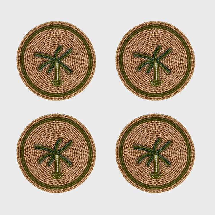 "Palm tree coasters" - Coasters in green by Joanna Buchanan