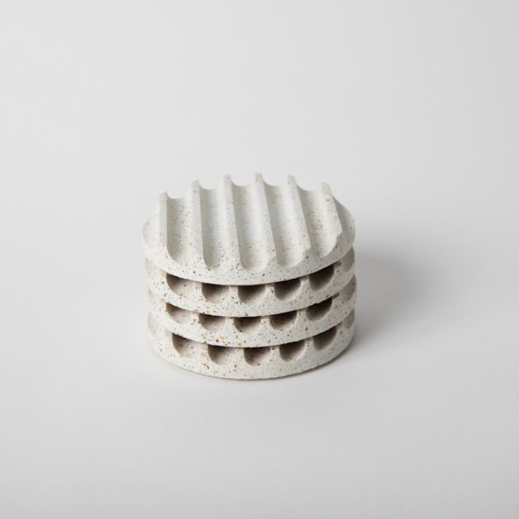 "White Terrazzo Coasters (Set of 4)" - Coasters in white by Pretti.Cool