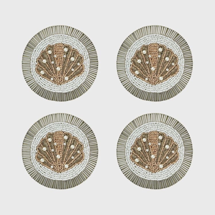"Shell coasters" - Coasters in gold by Joanna Buchanan
