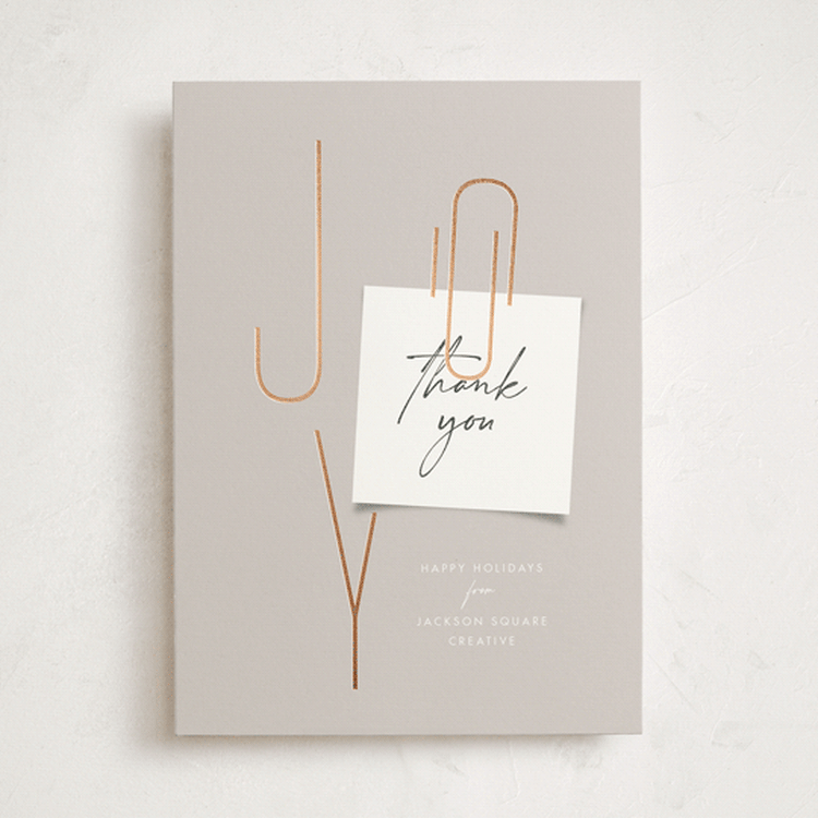 "Joy Note" - Holiday Cards in Tinsel by Amy Payne - Front