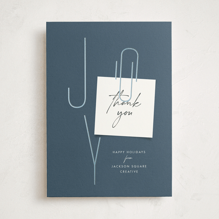 "Joy Note" - Holiday Cards in Wintermint by Amy Payne - Front