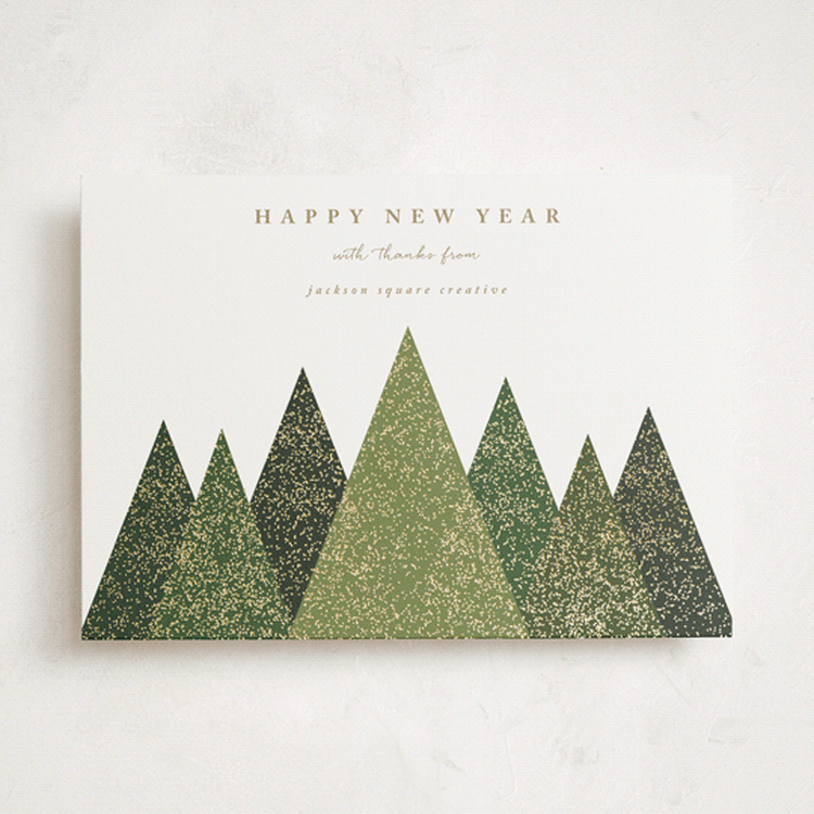 "Shimmering Christmas Trees" - Holiday Cards in Fir by Roopali - Front